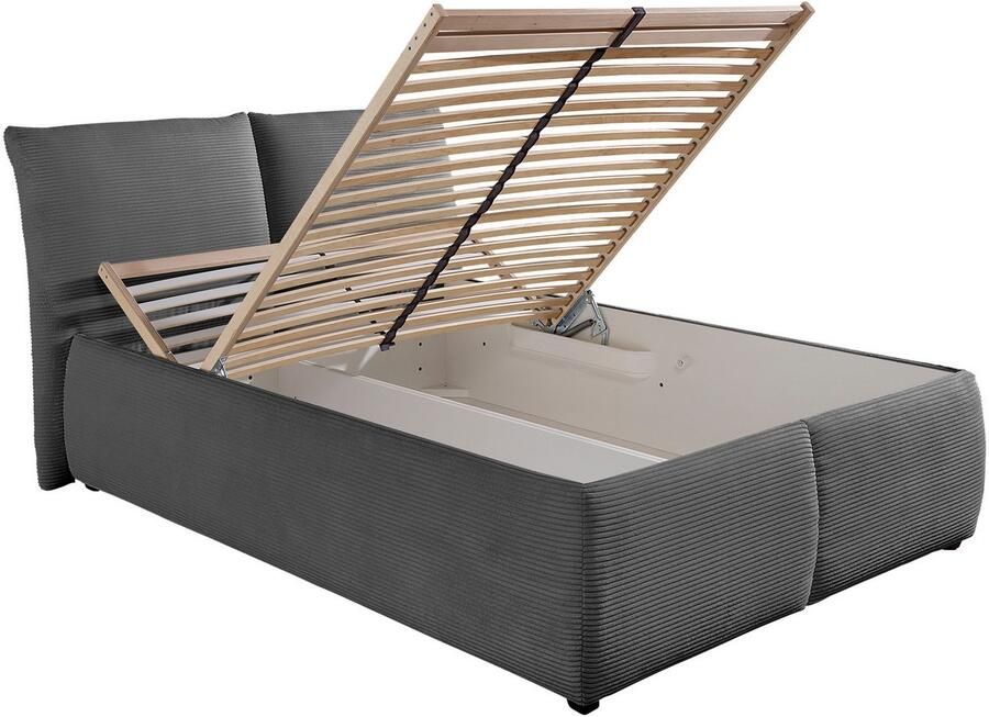 Maintal Gestoffeerd bed Wiesenbach met cord-stof optioneel in hardheidsgraad h2 h3 of h4