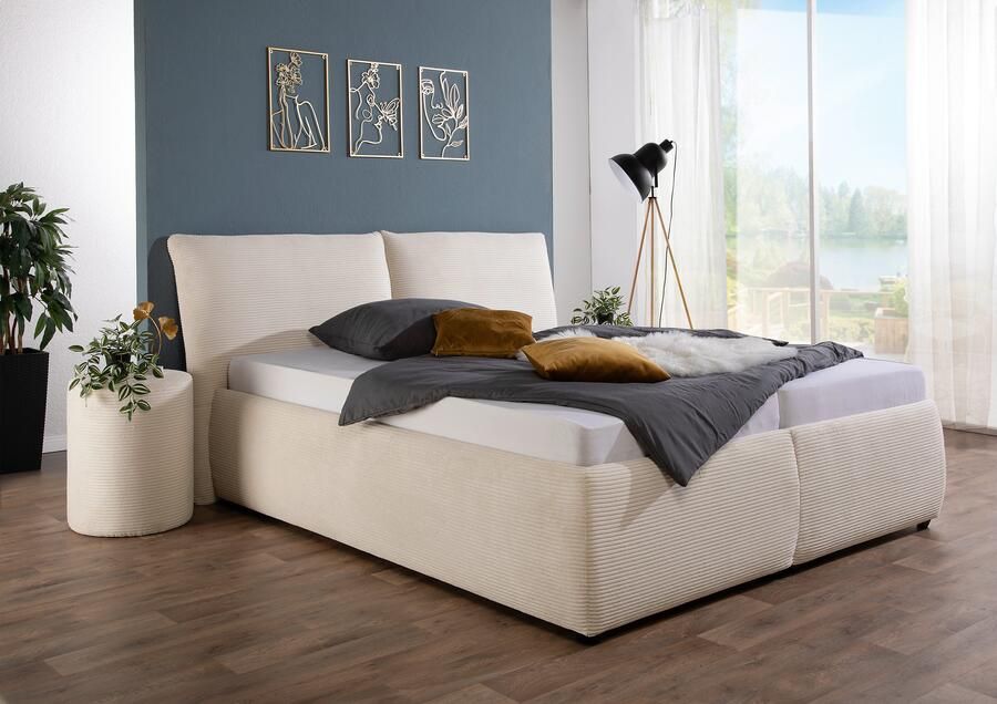 Maintal Gestoffeerd bed Wiesenbach met cord-stof optioneel in hardheidsgraad h2 h3 of h4 - Foto 2