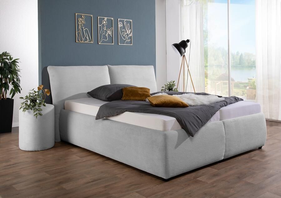 Maintal Gestoffeerd bed Wiesenbach met cord-stof optioneel in hardheidsgraad h2 h3 of h4 - Foto 2