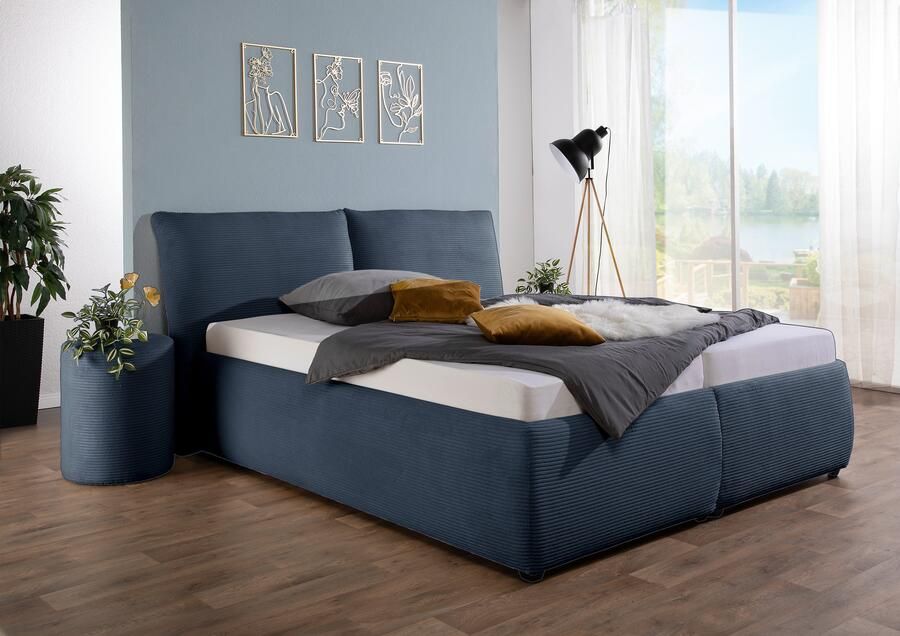 Maintal Gestoffeerd bed Wiesenbach met cord-stof optioneel in hardheidsgraad h2 h3 of h4 - Foto 2