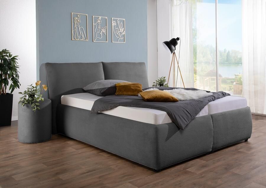 Maintal Gestoffeerd bed Wiesenbach met cord-stof optioneel in hardheidsgraad h2 h3 of h4 - Foto 7
