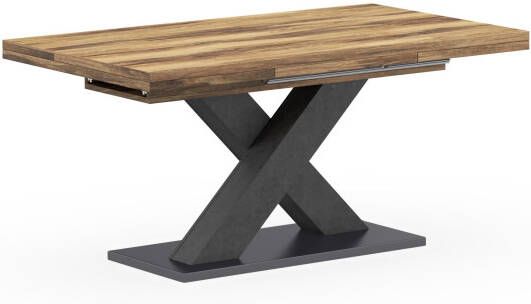 Mäusbacher Eettafel Comfort C met x-frame in grafiet en met uittrekfunctie breedte 160-260 cm