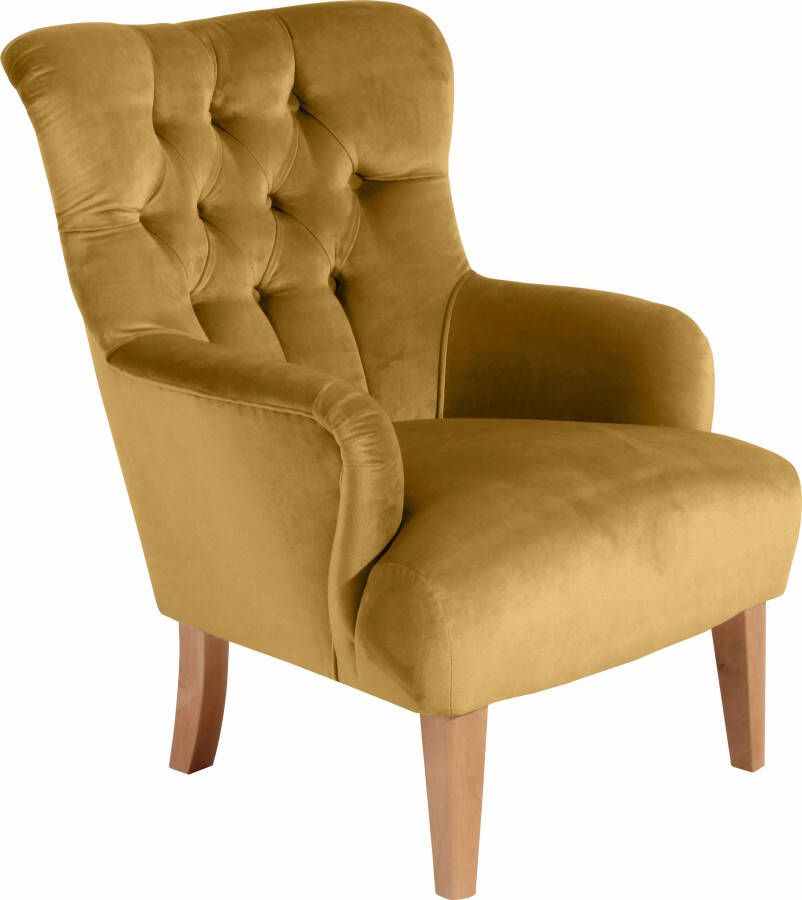 Max Winzer Chesterfield-fauteuil Bradley met elegante knoopstiksels