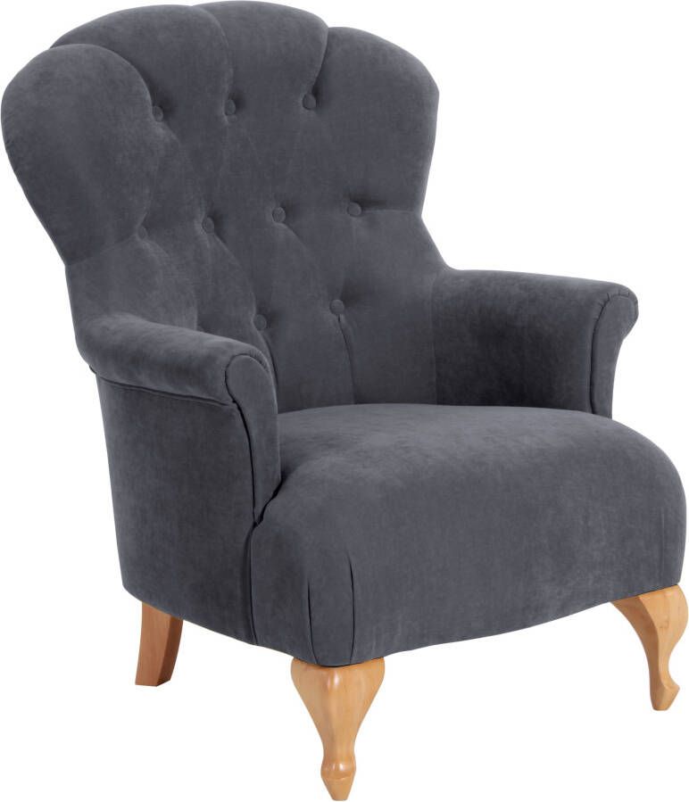 Max Winzer Chesterfield-fauteuil Clara met elegante knoopstiksels - Foto 1