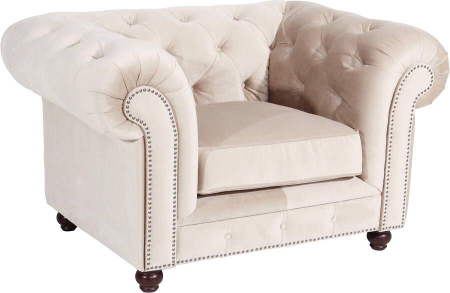 Max Winzer Chesterfield-fauteuil Old Engeland met elegante knoopstiksels - Foto 8