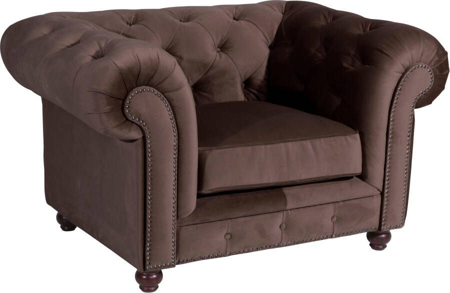 Max Winzer Chesterfield-fauteuil Old Engeland met elegante knoopstiksels - Foto 8