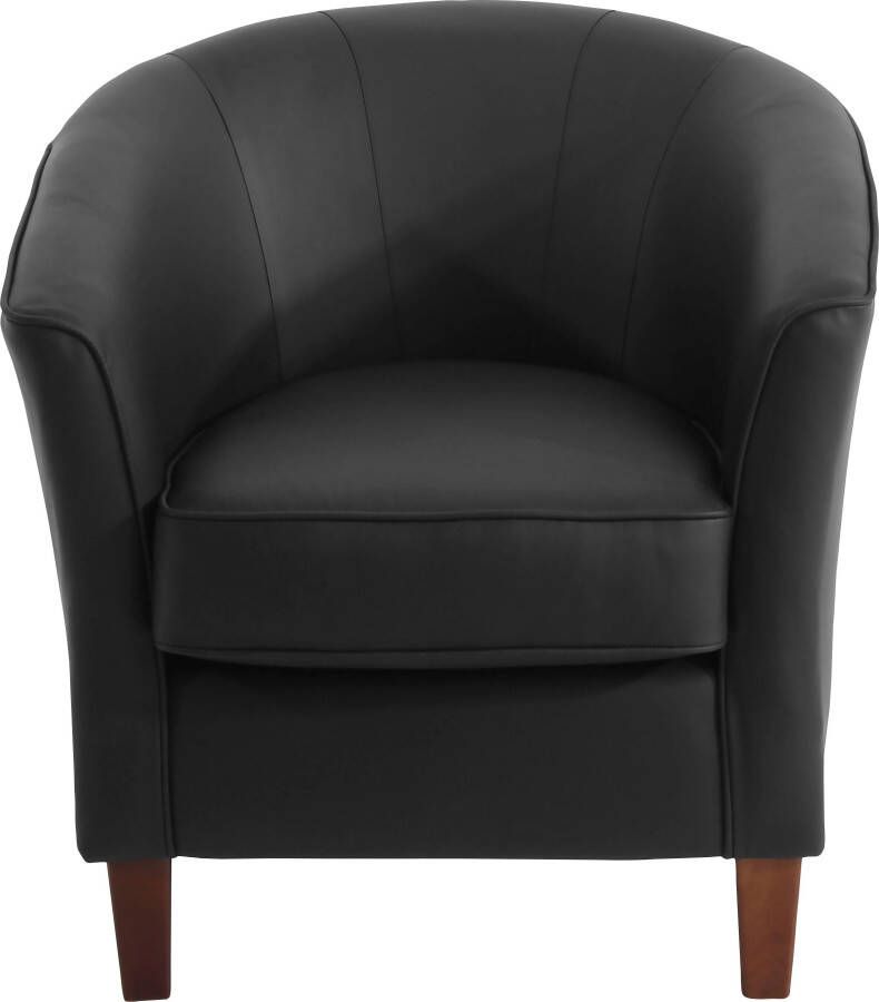 Max Winzer Cocktailfauteuil Luisa in rond model met houten poten van beuken
