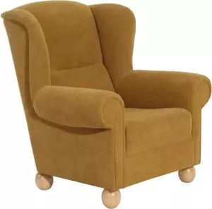 Max Winzer Oorfauteuil Malmö met houten bolpootjes