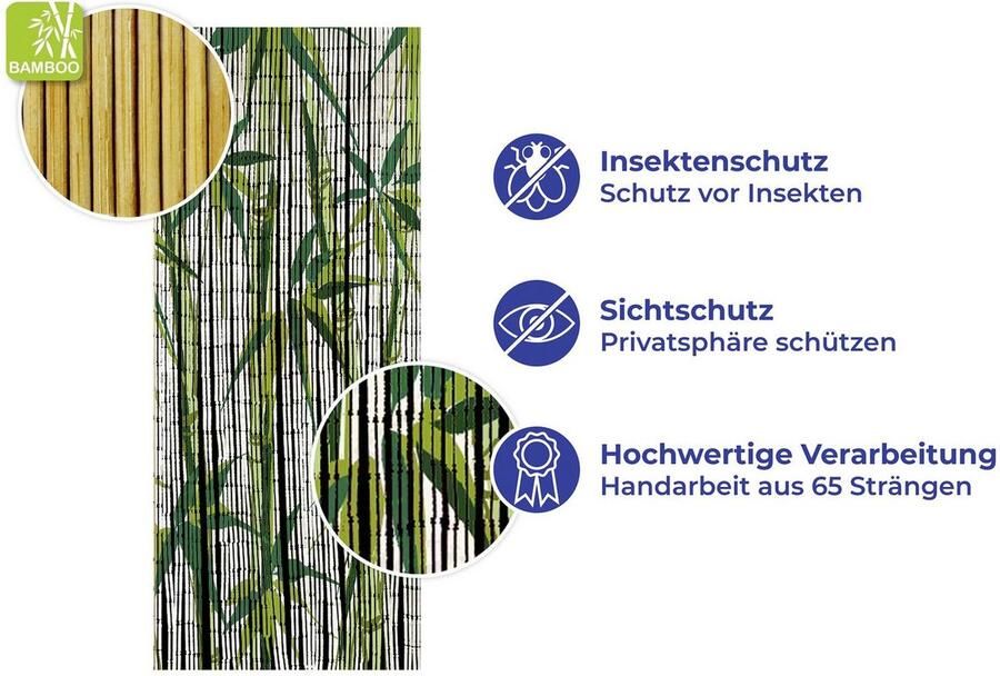 Maximex Deurgordijn Bamboo Insecten- en zichtbescherming van bamboe voor balkon of terras (1 stuk) - Foto 2