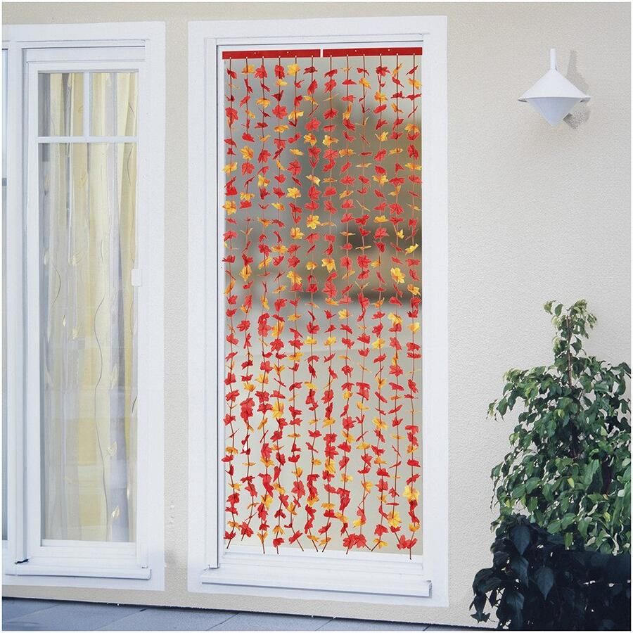 Maximex Deurgordijn Indian summer Bladeren gordijn voor balkon en terras insecten- en privacybescherming (1 stuk)