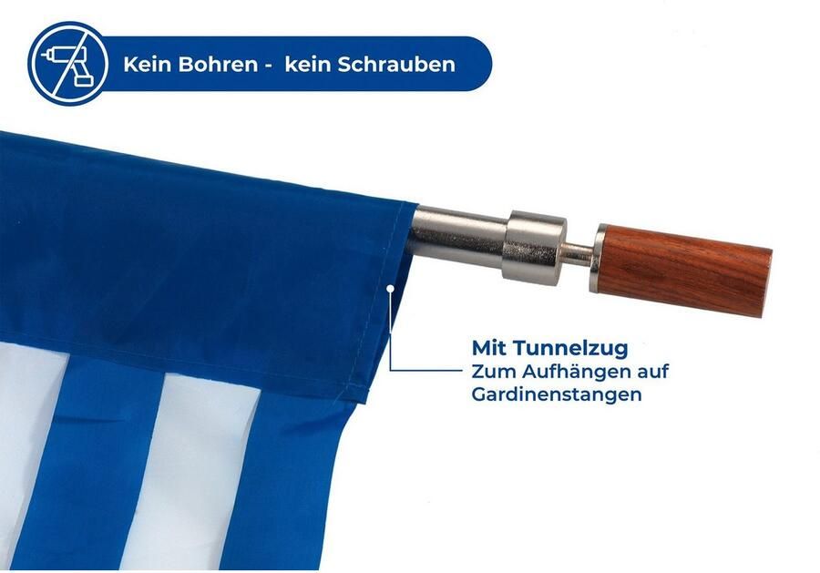 Maximex Deurgordijn Insectenbescherming Blauw wit op maat te snijden (1 stuk) - Foto 4