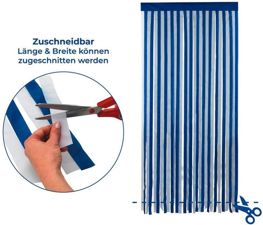 Maximex Deurgordijn Insectenbescherming Blauw wit op maat te snijden (1 stuk) - Foto 2