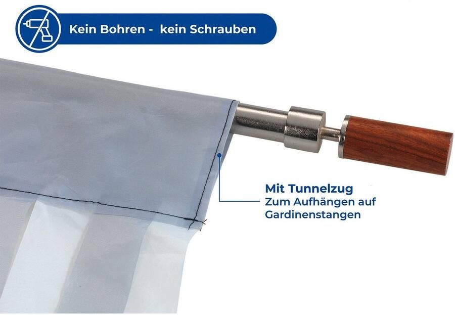 Maximex Deurgordijn Insectenbescherming Grijs wit op maat te snijden (1 stuk) - Foto 3