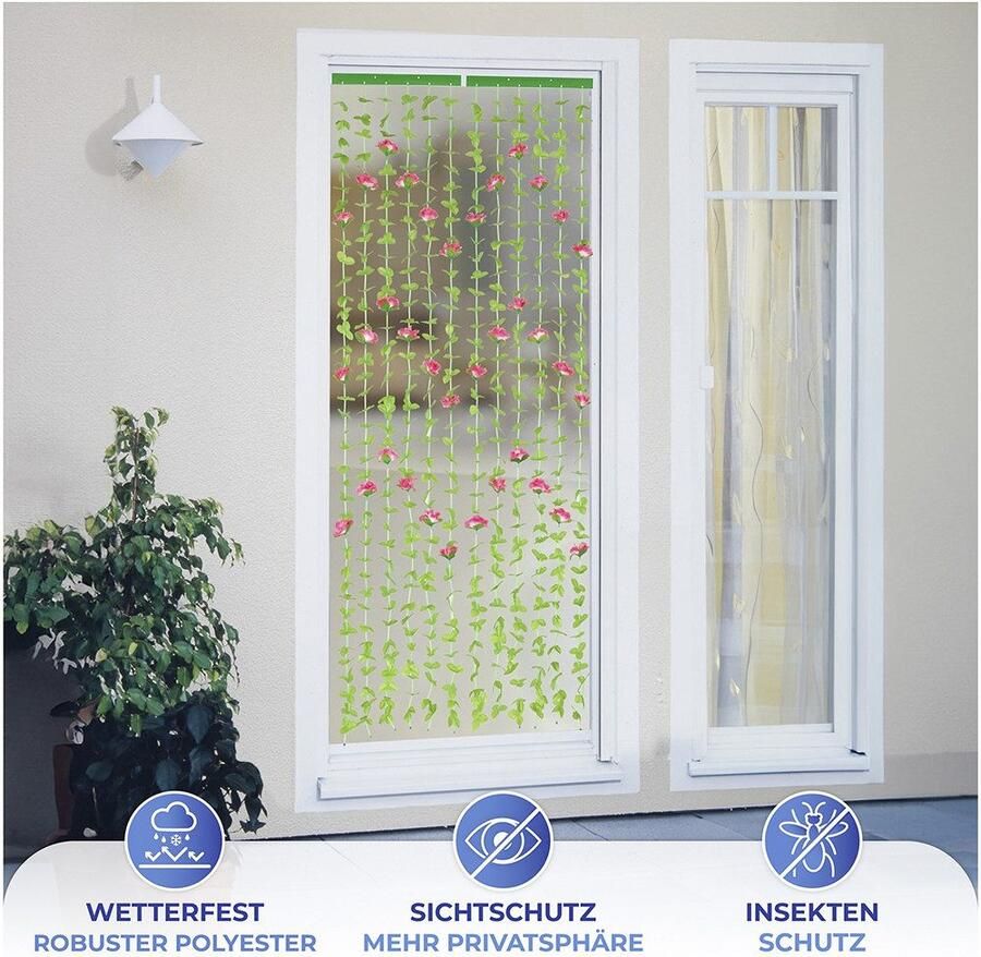 Maximex Deurgordijn Rosen Bladeren gordijn voor balkon en terras insecten- en privacybescherming (1 stuk) - Foto 5