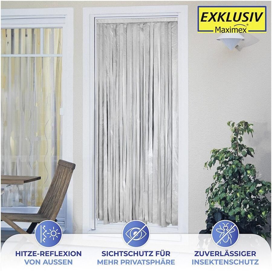 Maximex Deurgordijn Thermo 2in1 reflecteert zonnestralen hittebescherming insecten- en privacybescherming (1 stuk) - Foto 5