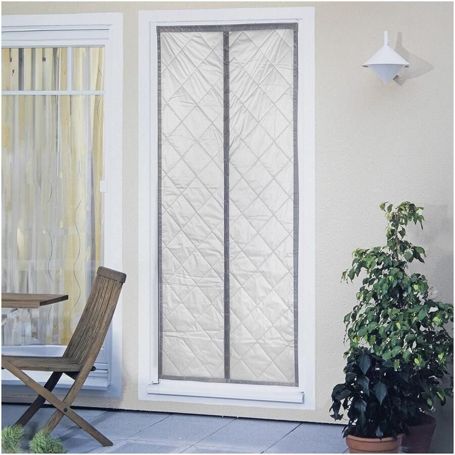 Maximex Deurgordijn Warmtebescherming 2in1 90x200 cm thermo-gordijn reflecterende buitenkant ondoorzichtig (1 stuk)