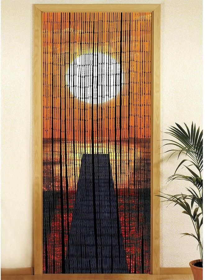 Maximex Deurgordijn Zonsondergang Insecten- en zichtbescherming van bamboe voor balkon of terras (1 stuk)