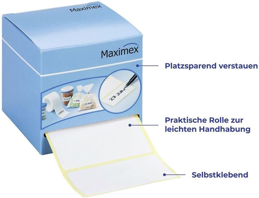 Maximex Etikettenrol Etiketten-ex en zelfklevende etiketten zelfklevend voor labelen met etiketverwijder pennen (set 4 stuks) - Foto 2