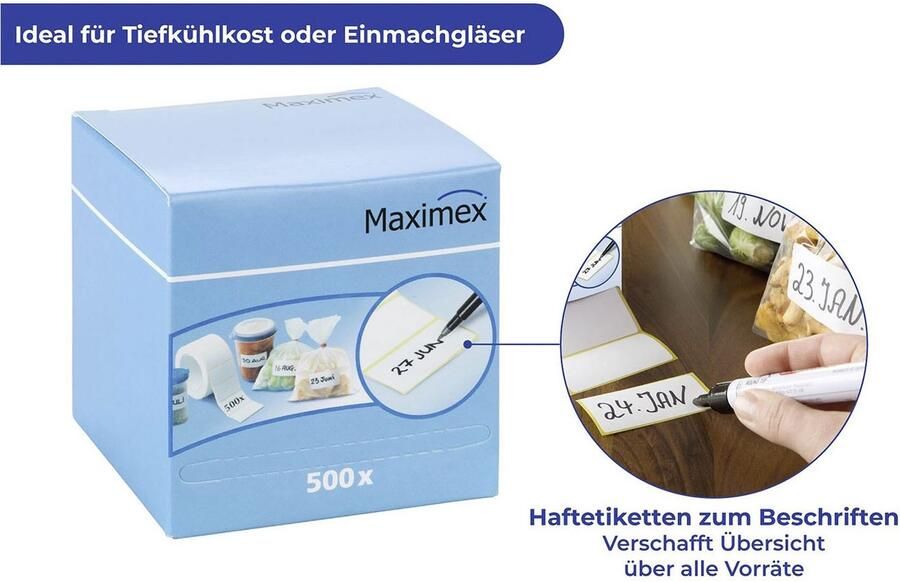 Maximex Etikettenrol Etiketten-ex en zelfklevende etiketten zelfklevend voor labelen met etiketverwijder pennen (set 4 stuks) - Foto 5