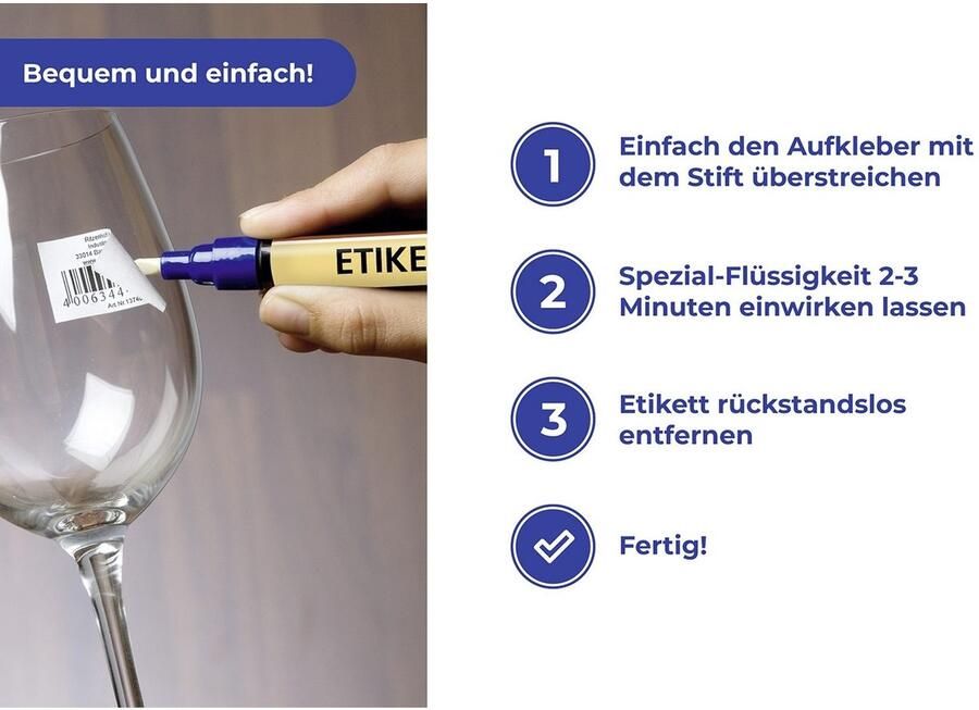 Maximex Etikettenrol Etiketten-ex en zelfklevende etiketten zelfklevend voor labelen met etiketverwijder pennen (set 4 stuks) - Foto 3