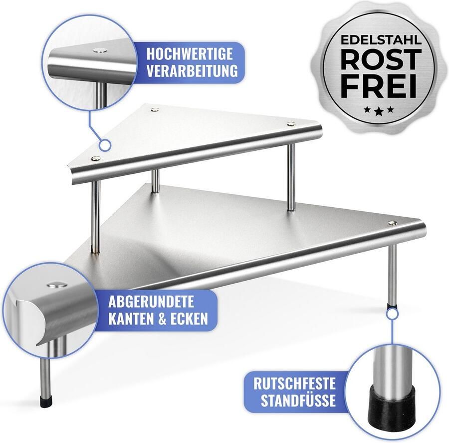 Maximex Keukenrek Massivo Duo Hoekrek voor de keuken 2 planken meer ruimte op het werkblad - Foto 3