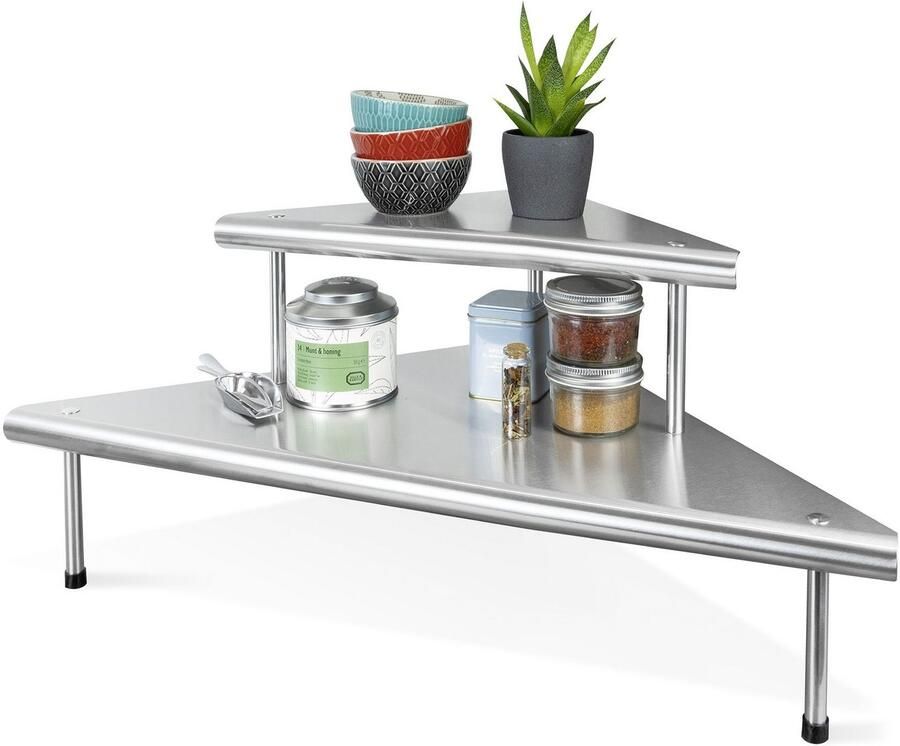 Maximex Keukenrek Massivo Duo Hoekrek voor de keuken 2 planken meer ruimte op het werkblad - Foto 6