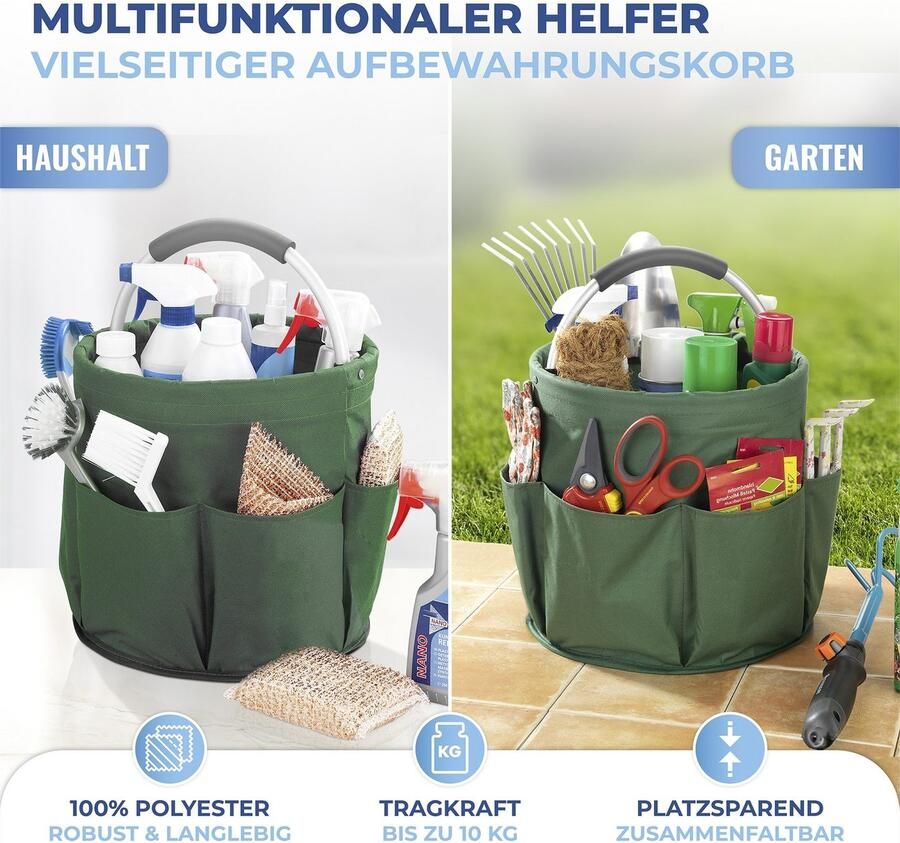 Maximex Organizer Universal-Reinigungs-Caddy Multifunctioneel mand met 6 buitenzakken ideaal voor huishouden tuin & kamperen - Foto 7
