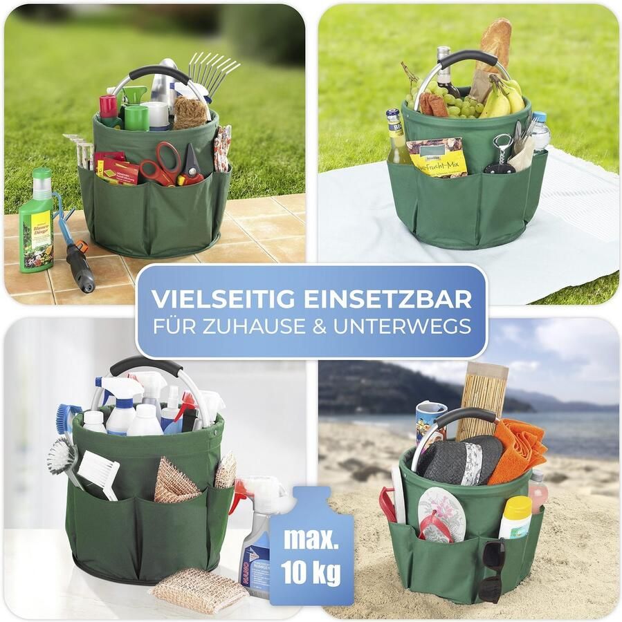 Maximex Organizer Universal-Reinigungs-Caddy Multifunctioneel mand met 6 buitenzakken ideaal voor huishouden tuin & kamperen - Foto 4