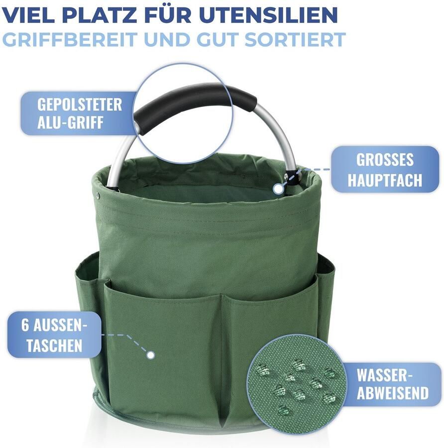 Maximex Organizer Universal-Reinigungs-Caddy Multifunctioneel mand met 6 buitenzakken ideaal voor huishouden tuin & kamperen - Foto 5