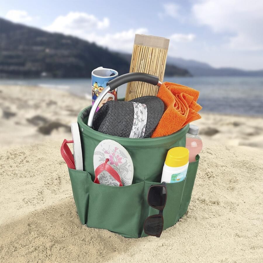 Maximex Organizer Universal-Reinigungs-Caddy Multifunctioneel mand met 6 buitenzakken ideaal voor huishouden tuin & kamperen