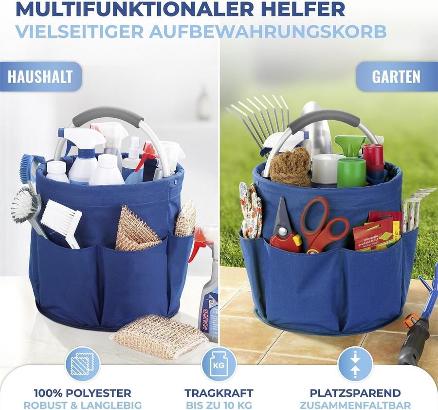 Maximex Organizer Universal-Reinigungs-Caddy Multifunctioneel mand met 6 buitenzakken ideaal voor huishouden tuin & kamperen - Foto 8