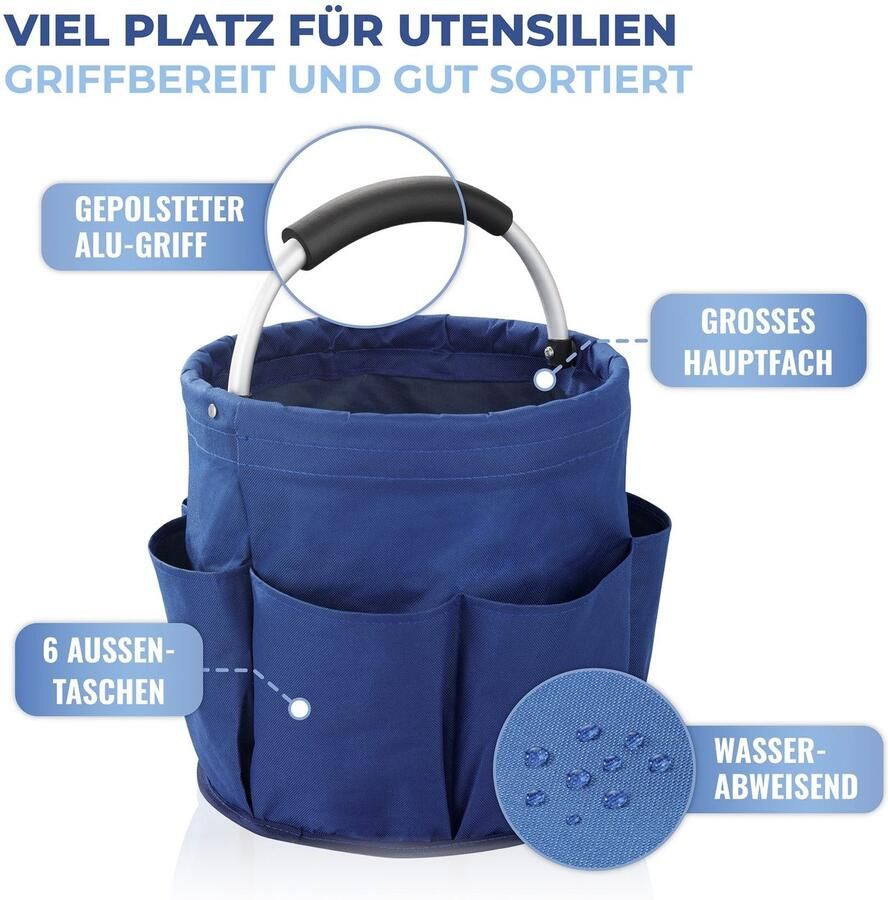 Maximex Organizer Universal-Reinigungs-Caddy Multifunctioneel mand met 6 buitenzakken ideaal voor huishouden tuin & kamperen - Foto 6