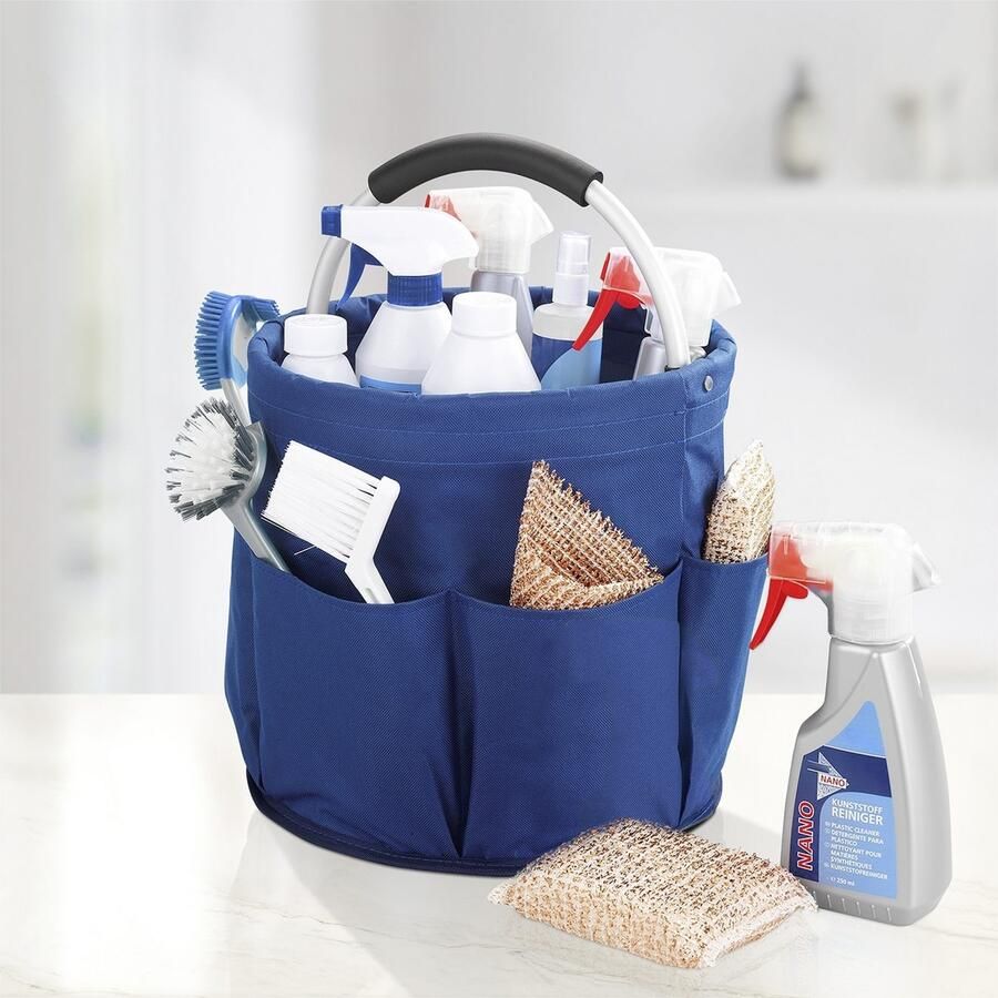 Maximex Organizer Universal-Reinigungs-Caddy Multifunctioneel mand met 6 buitenzakken ideaal voor huishouden tuin & kamperen (set 2-delig)