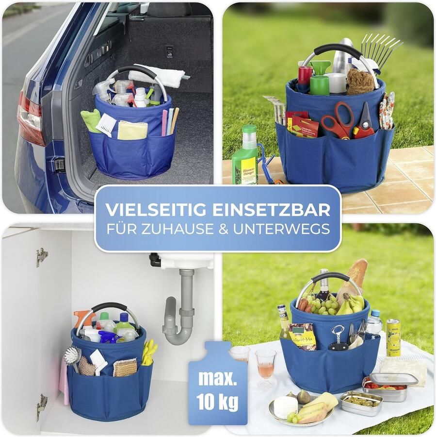 Maximex Organizer Universal-Reinigungs-Caddy Multifunctioneel mand met 6 buitenzakken ideaal voor huishouden tuin & kamperen - Foto 5