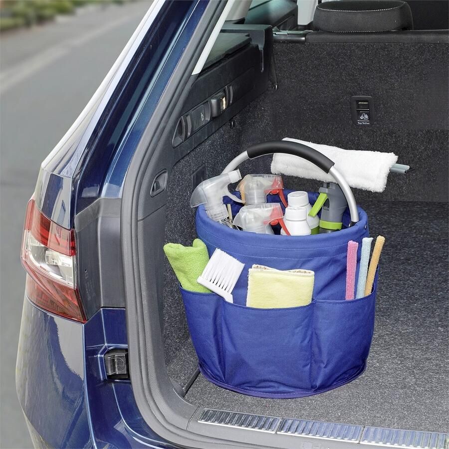 Maximex Organizer Universal-Reinigungs-Caddy Multifunctioneel mand met 6 buitenzakken ideaal voor huishouden tuin & kamperen