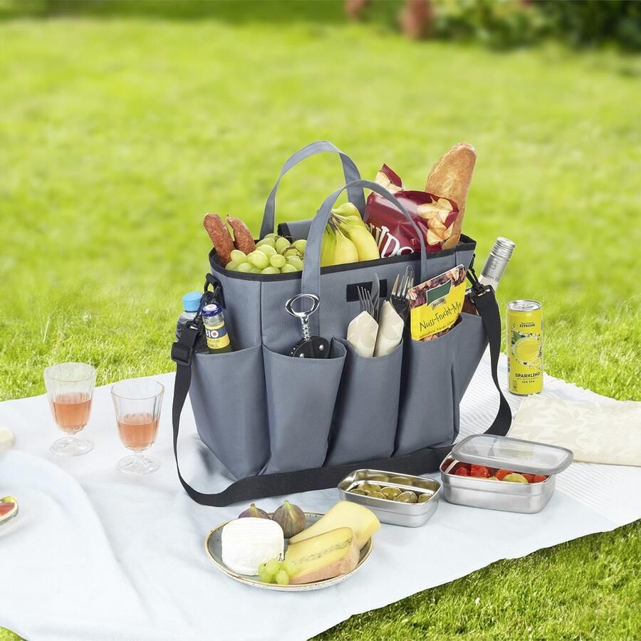 Maximex Organizer Universele caddy 8 zakken vouwbare draagtas voor thuis en onderweg 15 liter