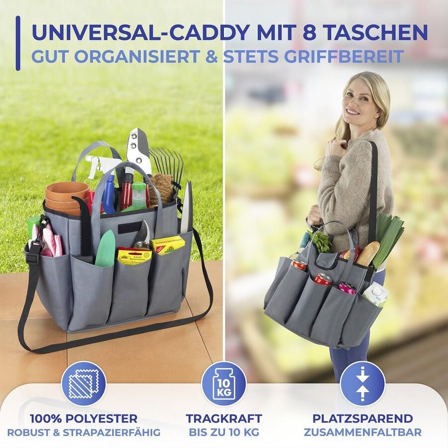 Maximex Organizer Universele caddy 8 zakken vouwbare draagtas voor thuis en onderweg 15 liter - Foto 3