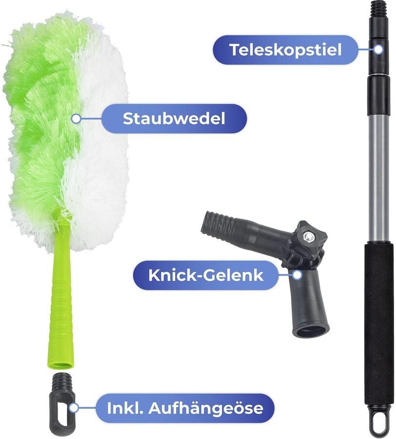 Maximex Plumeau 2in1 Stofwisser met telescopische steel en knikgewricht antistatisch - Foto 8