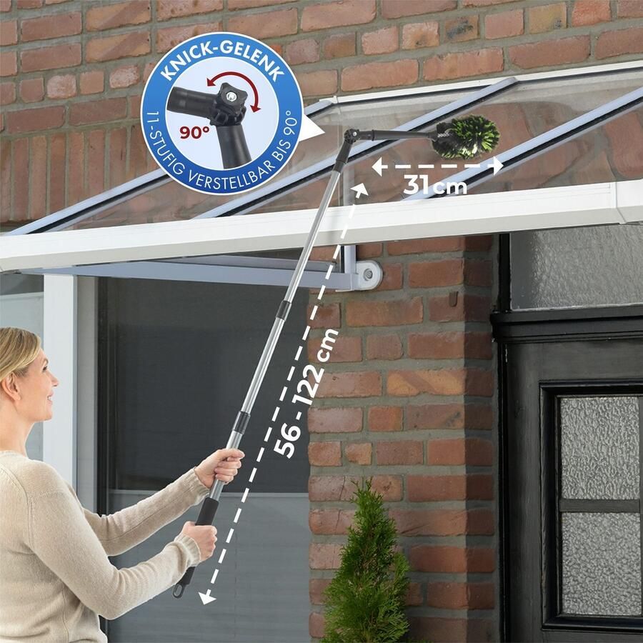 Maximex Plumeau 3in1 Hoek-stofborstel telescopische steel & knikgewricht droog- & natreiniging - Foto 3