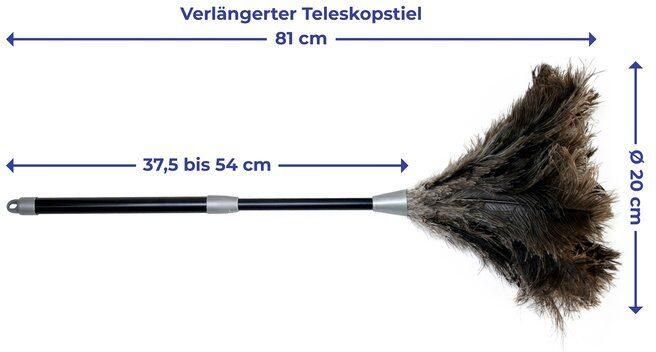 Maximex Plumeau Struisvogelveer Stof-Magneet Stofdoek met 100% echte struisvogelveren uittrekbare telescoopsteel (1 stuk) - Foto 9