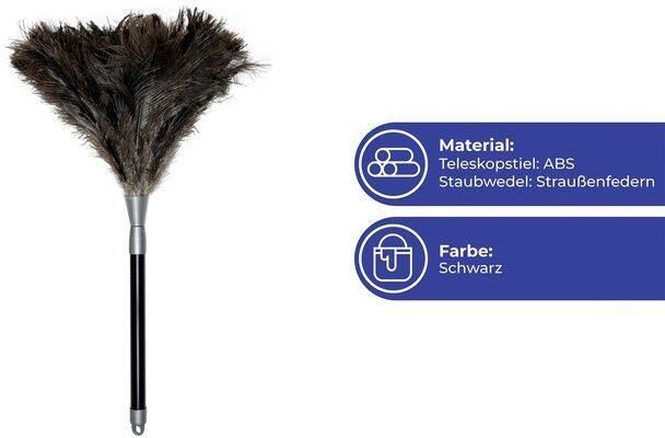 Maximex Plumeau Struisvogelveer Stof-Magneet Stofdoek met 100% echte struisvogelveren uittrekbare telescoopsteel (1 stuk) - Foto 8