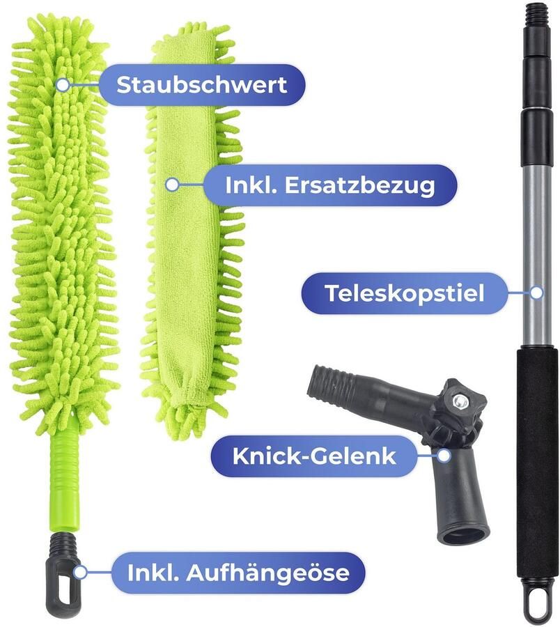 Maximex Plumeau Telescopisch stofzuigerzwaard met knikverbinding magnetisch aantrekkende stofwisser ultraflauw 2-zijdige hoes - Foto 9