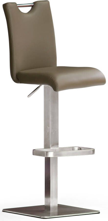 MCA furniture Bistrostoel BARBECOOL met rugleuning vierkante bodemplaat 180° draaibaar zithoogte van 55-80 cm