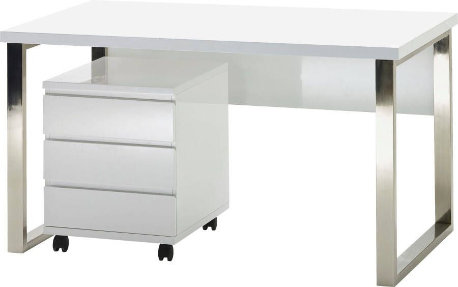 MCA furniture Bureau Sydney hoogglans-wit breedte 140 cm - Foto 4