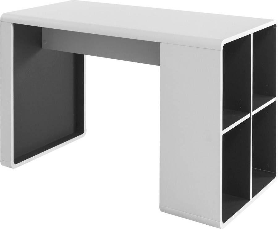 MCA furniture Bureau Tadeo matwit met 4 open vakken breedte 119 cm