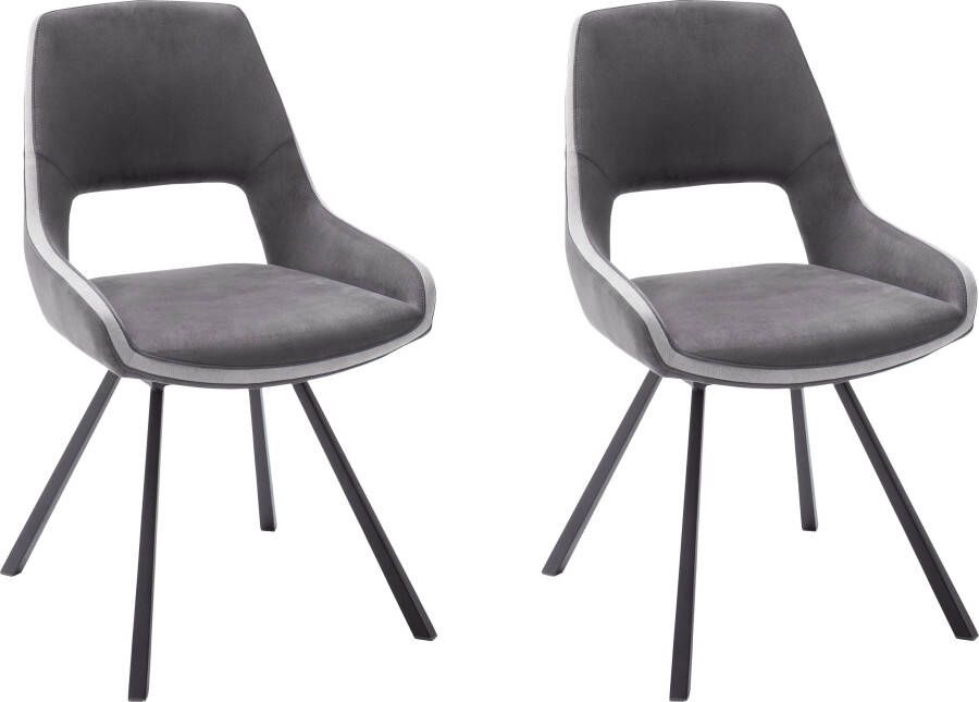 MCA furniture Eetkamerstoel Bayonne set van 2 stoel 180º draaibaar met nivellering belastbaar tot 120 kg (set 2 stuks)