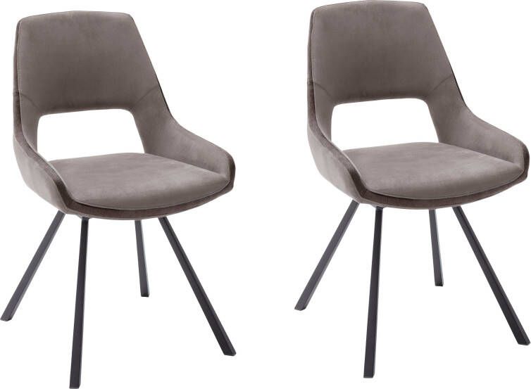MCA furniture Eetkamerstoel Bayonne set van 2 stoel 180º draaibaar met nivellering belastbaar tot 120 kg (set 2 stuks) - Foto 4