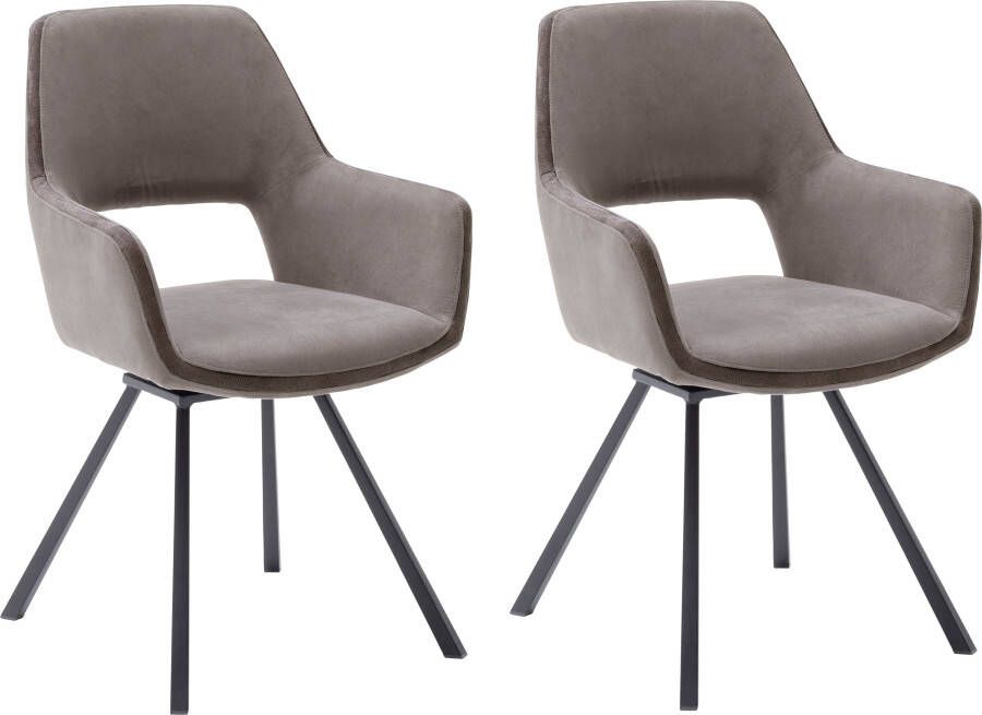 MCA furniture Eetkamerstoel Bayonne set van 2 stoel 180º draaibaar met nivellering belastbaar tot 120 kg (set 2 stuks) - Foto 4