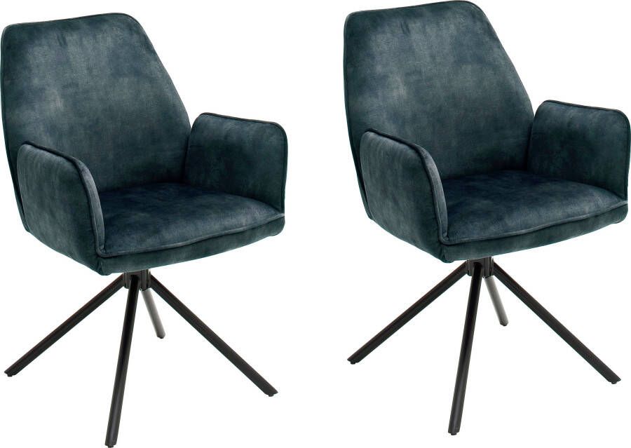 MCA furniture Eetkamerstoel Ottawa met armleuning Vintage suède-look met opstaande naad stoel belastbaar tot 120 kg (set 2 stuks) - Foto 5