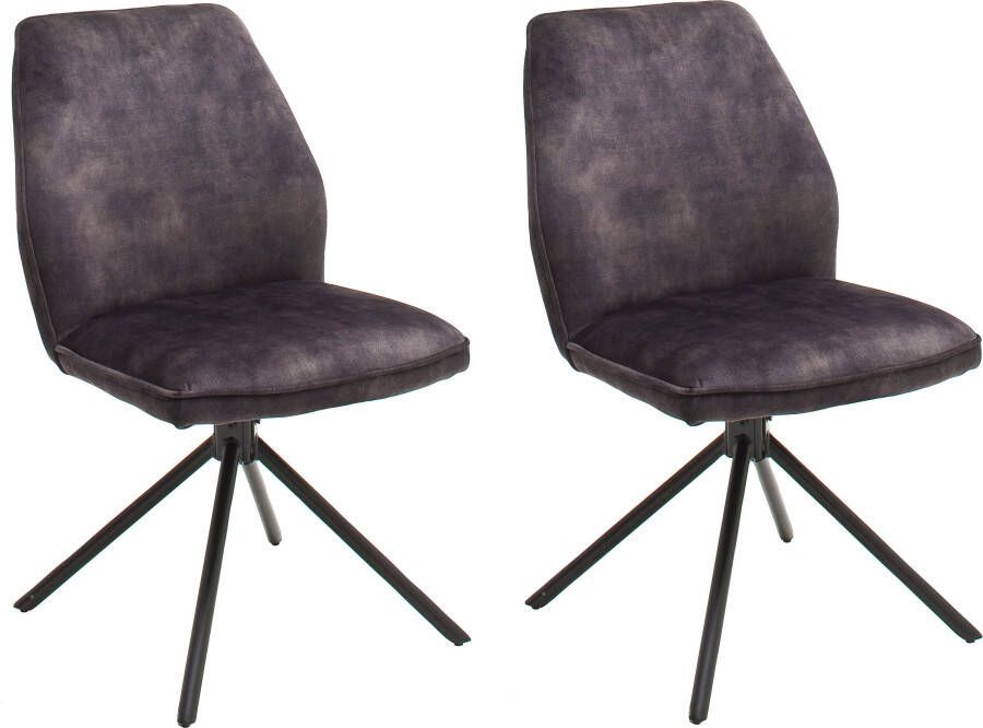 MCA furniture Eetkamerstoel OTTAWA Vintage suède-look met opstaande naad stoel belastbaar tot 120 kg (set 2 stuks) - Foto 12